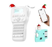 Handheld Label Maker Machine with-Tape Waterproof, Rechargeable Labeler with QWERTY Keyboard, Wire Cable Label Maker Bluetooth with Backlit LCD Screen, Ideal for Home Office School Organization