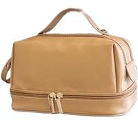 Handheld Layer Makeup Bag for Women Large Capacity Retro Cosmetics Storage Bag Portable Travel