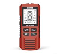 Handheld Lcd Wall Scanner Metal Detector Stud Finder For Wood Ac Wire Detection Red Gray Yellow Color Abs Material Compact Design(Red)