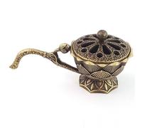 Handheld Lotus Incense Burner,Small Incense Burner,Lotus Hand Stove,Brass Incense Holder,Retro Incense Burner(Bronze)
