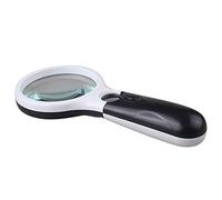 Handheld Magnifier 10X/20X Magnifying Glass with LED Light Magnifying Mirror ABS Material Handle Magnifying Lens for Home Learning Reading and Fault Finding
