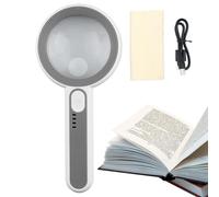 Handheld Magnifier - 10X 75mm Lens Shatterproof Design Non-Slip Rubber Handle | Large Reading Magnifier for Seniors Kids Scientific Observation Hobby Study Magnifiers Co