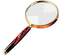 Handheld Magnifier 10x Magnifying Glass Agate Handle Magnifying Mirror Detachable Magnifying Lens for Home Learning Reading and Fault Finding Blue Marriage