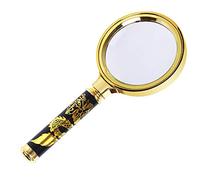 Handheld Magnifier 10x Magnifying Glass Detachable Handle Plastic Gold-Plated Frame Magnifying Mirror with Storage Cloth Bag Magnifying Lens for Home Learning Reading and Fault Finding Gold-70mm