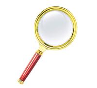 Handheld Magnifier 10x Magnifying Glass Removable Handle Plastic Golden Frame Magnifying Mirror Metal Frame Magnifying Lens for Home Learning Reading and Fault Finding