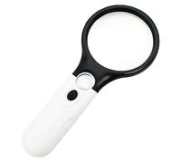 Handheld Magnifier 10x Magnifying Glass with LED Light Magnifying Mirror Double Mirror Magnifying Lens for Home Learning Reading and Fault Finding