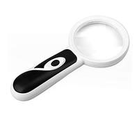 Handheld Magnifier 20x Magnifying Glass Drawer Design Magnifying Mirror with LED Light ABS Frame Magnifying Lens for Home Learning Reading and Fault Finding