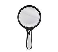 Handheld Magnifier 30X+45X Magnifying Glass ABS Handle Magnifying Mirror with LED Light Magnifying Lens for Home Learning Reading and Fault Finding
