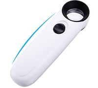 Handheld Magnifier 30x Anti-Drop Design Magnifying Glass with LED Light Magnifying Mirror Double Lens Magnifying Lens for Home Learning Reading and Fault Finding