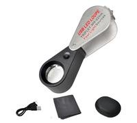 Handheld Magnifier Glass 10X/20X/30X Magnifier Lens With LED Light Eye Loupe For Inspection Jewelry Stamps Magnification Loupe