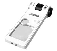 Handheld Magnifier Light - Illuminated Magnifying Glass, 80x Pocket Microscope | Portable Kids Science Tool, High Power Led Magnifier for Reading, Scientific Experiments with Anti Slip Grip