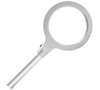 Handheld Magnifier, Optical Lens Magnifying Glass with 12 LED Light, 2 Dimming Modes, Magnifying Lens for Home Learning, Reading and Fault Finding