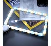 Handheld Magnifier with 48 LEDs - Portable Light Up Illuminated Magnifying Glass Magnifier Tool with 5x Magnification & Fold Away Handle, Perfect for Reading Books, Newspapers & for Arts & Crafts