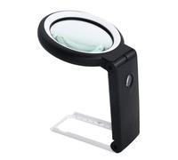 Handheld Magnifier with LED Light Foldable Handle 30X 10X Magnifying Glass for Reading Full Book Page Newspaper Coins Stamps Map Great Gift for Low Visions Seniors Support 3 Light Colors