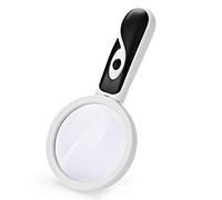 Handheld Magnifier with LED Light Magnifying Glass 20x Magnifying Mirror ABS Handle Magnifying Lens for Home Learning Reading and Fault Finding