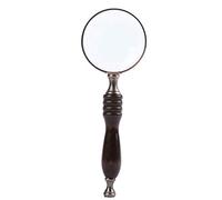 Handheld Magnifying Glass 10X Reading Magnifier Antique Sandalwood-Free Lens for Senior, Low Vision, Books, Map, Handcraft Hobby Plate