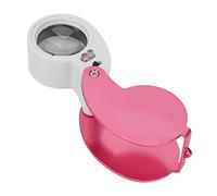 Handheld Magnifying Glass, 40X Magnifying Glass Aluminum Alloy Shell High Transmittance Clear Imaging for Morning Papers (Pink)