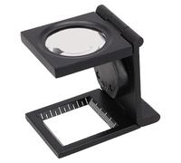 Handheld Magnifying Glass, Mini Magnifying Glass 10X 28mm Pocket with Scale Folding Portable Loupe Magnifier with LED Light for Jewelry Sewing Textile Optical Thread