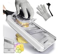 Handheld Mandoline Slicer - Adjustable Stainless Steel Blade, Comfort Grip, Safety Features, Easy to Clean, Ideal for Speedy Slicing of Fruits and Vegetables