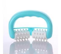 Handheld Manual Two Wheel Body Massager for Cellulite, Dual Roller Design with Nubbly Texture, Helps Ease Muscle Fatigue, Refreshes Body, for Neck, Legs, Waist, Blue, Self Massage Tool