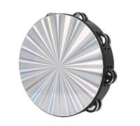 Handheld Metal Bells Party Percussion Drum Instruments Tambourine Double Row Round Form Musical Tambourine Metal Bells