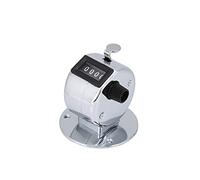 Handheld metal counter, 4 digit click counter Manual mechanical mini counter with base mount for counting goods, or counting people for sports games