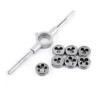 Handheld Metric Screw Die Set, 8-Piece, Coarse Thread External Tapping Tool for M25 Wrench, Bearing Steel Construction, Precision Engineering, External Thread Cutting Hand Tool Kit