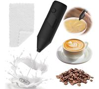 Handheld Milk Frother - Electric Milk Foam Maker with Stainless Steel Whisk, Powered Drink Mixer for Matcha Coffee, Mini Foam Maker for Hot Chocolate Frappe Latte, Easy to Clean & Use