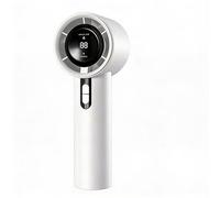 Handheld Mini Fan, 100-Speed Stepless Turbo Portable Fan with Smart LED Digital Display, USB Rechargeable High Airflow Personal Desk Fan, Long Battery Life Cooling Fan for Travel (White)