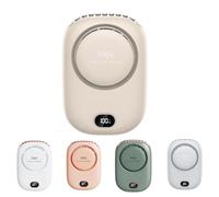 Handheld Mini Fan - Rechargeable Personal Eyelash Clip on Waist Fan USB Rechargeable 3 Speeds Adjustable Quiet for Desk Travel Office Outdoor Sport LED Smart Display (Apricot)