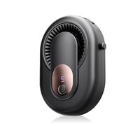 Handheld Mini Fans, Portable Neck Hanging Fan, Eyelash/Desktop/Clip on/Waist Fan, USB Rechargeable, 5 Speeds Adjustable, Strong Airflow, 3500mA for Desk Travel Office Outdoor Sport (Black)