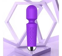 Handheld Mini Massager, Powerful, Quiet with Waterproof, 20 Modes & 8 Speeds, Vibration Wand for Back, Neck, Shoulders, Muscle Soreness Relief & Recovery (Purple)