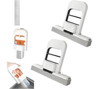 Handheld Mini Mop Set - Compact Cleaner for Floors, Cars & Tight Spaces | Reusable Microfibre Pads | Quick Spill & Dust Wipe | Portable Home & Travel Kit (White Black，2Pcs)