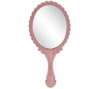 Handheld Mirror, 9.8x4.5 Inch Oval Shape Vintage Hand Mirror with Embossed Decorative Handle and Hanging Hole for Girls and Ladies..