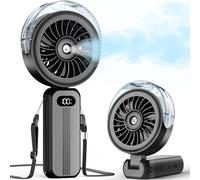 Handheld Misting Fan Portable, Powerful High Speed, Small Personal Rechargeable Cooling Mister Fan Water Spray Mist, 4000mAh Battery Operated for Travel Indoor Outdoor Hand Desk