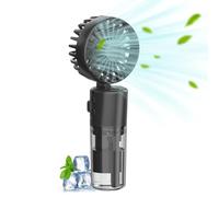 Handheld Misting Fan - Rechargeable Battery Operated Hand Cooling Fans, Handheld Personal Fan with Mist Spray, 4Speeds, Electric Hand Fans,180° Foldable Mister Fans for Travel, Camping, Office (Black)