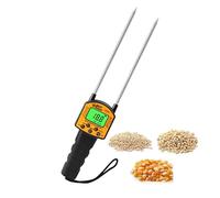 Handheld Moisture Meter, Food Humidity Tester with Carbon Steel Needle Backlight Display Data Storage Portable Moisture Detector for Corn Wheat Rice Seeds