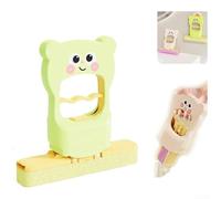 Handheld Mop with Adorable Cat Pattern Featuring Self Squeeze Technology and Replaceable Mop Head, Portable and Super Absorbent Cleaner for Dust and Spill Management (Green and green)