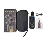 Handheld Noise Meter with Capacitive Microphone, 30-130dB Range Digital Decibel Gauge, Fast Response Sound Level Detector for Factory