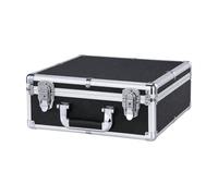 ＡＷＨＡＯ Handheld Office Seal Storage Case with Metal Corner Guards and Hinged Cover for Organized Transport of Stationery Seals and Documents Across Different Work Locations, Black, Style A