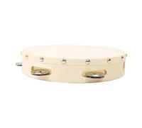Handheld Percussion Drums Natural Materials Construction 5 Pair Metal Bells Musical Learning Tool for All Age Groups Natural Wood Tambourine Drum
