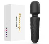 Handheld Personal Mini Massager Tool- Waterproof, USB Rechargeable, 10 Vibration - Perfect on Back Legs Hand Pains and Sports Recovery(Black)