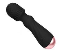 Handheld Personal Wand Massager Cordless Waterproof USB Rechargeable 12 Vibration Patterns Skin-Soft Silicone Relaxation Wireless Massage Wand Therapeutic Massager Muscle Aches Sport Recovery (Black)