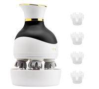 Handheld Pet Massager for Dogs and Cats by SEYRLMK - Electric Massage Tool - Head and Back Scratcher for Relieving Tension with Four Rotating Massage Heads