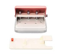 Handheld Pink 3 Hole Punch with 5 Sheet Capacity Metal Baked Finish for Office School Classroom