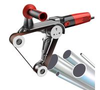 Handheld Pipe Polisher Sander with 6-Speed Control and 5 Sanding Belts for Metal and Plastic Surfaces