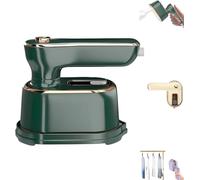 Handheld Portable Steam Iron,Garment Mini Electric Iron,2025 New 2 in 1 Steamer and Iron,180° foldable handle,Fast Heating Powerful Wrinkle Remove, Suitable for Wool, Silk, Knitwear (Green)
