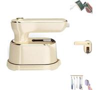 Handheld Portable Steam Iron,Garment Mini Electric Iron,2025 New 2 in 1 Steamer and Iron,180° foldable handle,Fast Heating Powerful Wrinkle Remove, Suitable for Wool, Silk, Knitwear (Beige)