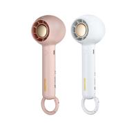 GEEPAS Rechargeable Fan - Pack of 2 | Mini Portable USB Fan for Travel Camping Office Outdoor Women Men | Handheld 1200mAh 2 Speeds, 4Hr Run Time | Ultra Quiet 125gm Lightweight Design | Pink & White