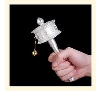 handheld prayer, Tibetan Prayer Wheel, Hand Held Prayer Wheel Buddhist Prayer Wheel Tibetan Handcrafted Copper Wheel Mantra Altar Decorative Buddhist Religion Buddha (Color : A, Size : 1) (Color : A,